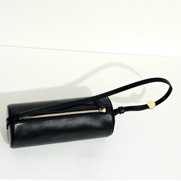 J. Crew Bordeaux Mini Barrel Bag in Black Leather. New! JCrew purse cylinder - Picture 5 of 8